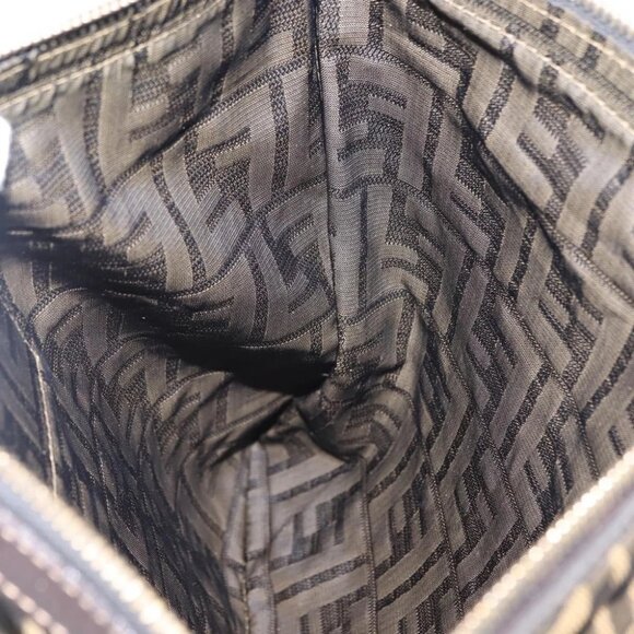 FENDI Zucca Canvas Pouch Black Brown Auth - Picture 13 of 15